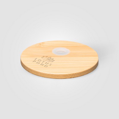 Cádiz Glass Bamboo Lid Tumbler - 17 oz. - Laser