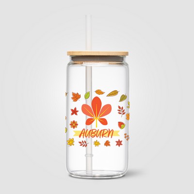 Cádiz Glass Bamboo Lid Tumbler - 17 oz. - Full-Color Inkjet